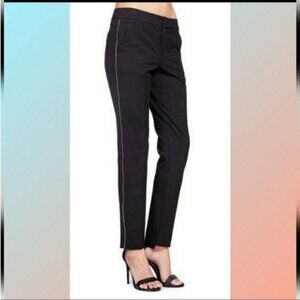 Rebecca Taylor Black Side Zipper Detail Slim Leg Pants 4